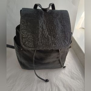 Frye Olivia Black Leather Backpack women's